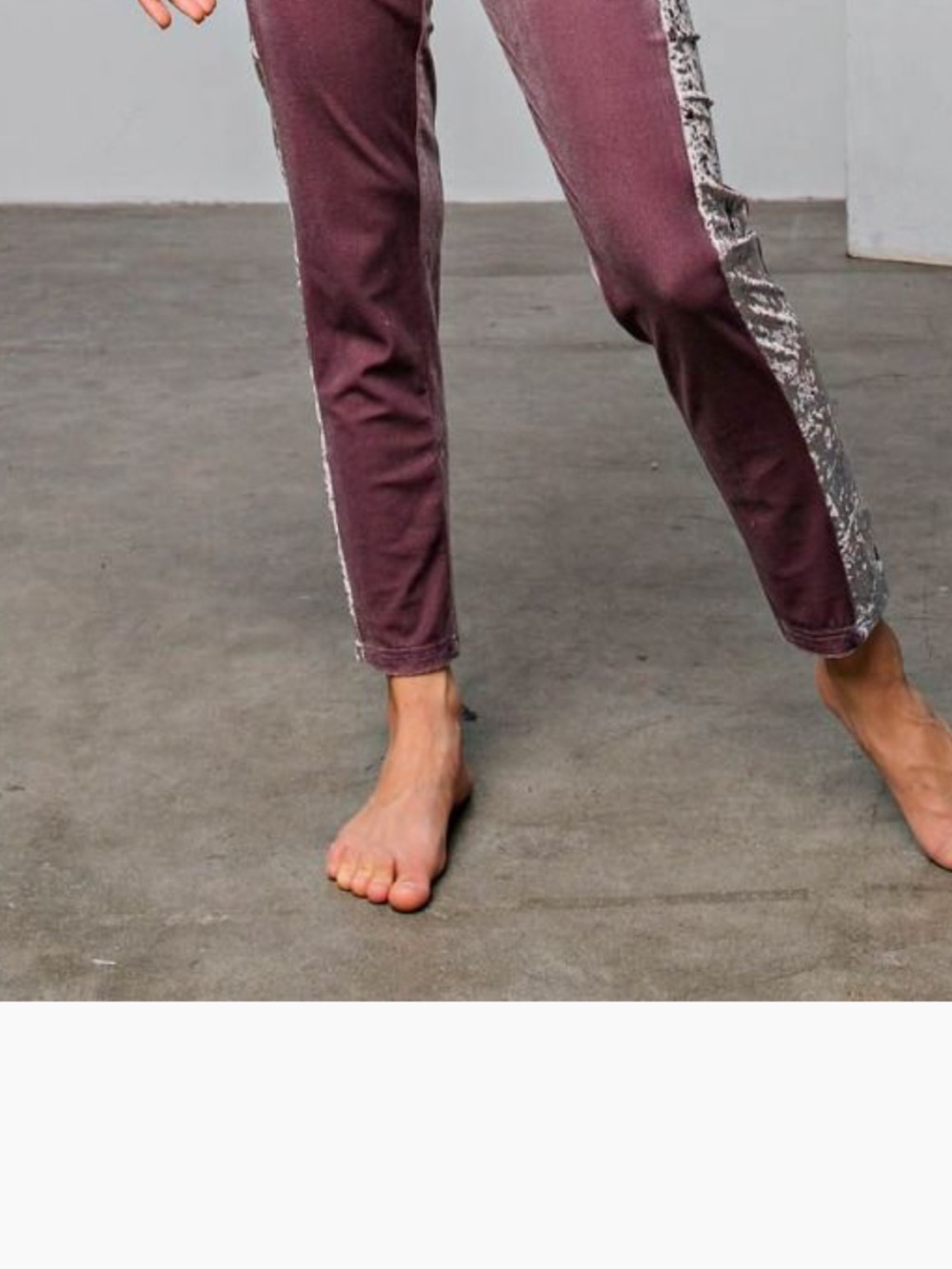 Easel Jogger Pants - Ice Velvet Velour with Side Pockets in Dusty Mauve or Olive - Picture 4 of 8